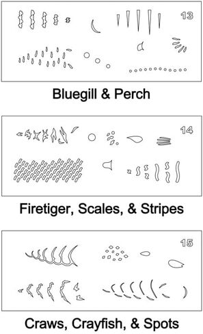 مجموعة Lure Stencil، AM #3، 6 قوالب Lure Stencil، جديدة لعام 2026، من شركة Serious Lures, LLC in Kuwait