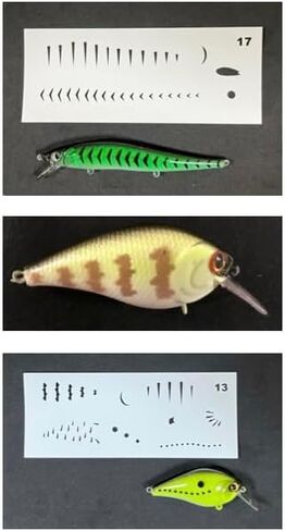 مجموعة Lure Stencil، AM #3، 6 قوالب Lure Stencil، جديدة لعام 2026، من شركة Serious Lures, LLC in Kuwait