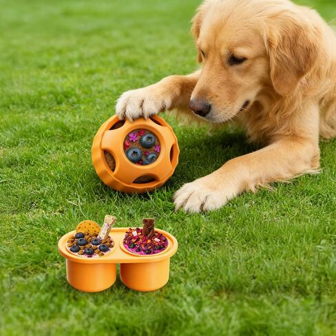 Frozen Dog Treats Toy to Keep Them Busy, Cognitive Dog Enrichment Toys,Interactive Toys Long Lasting, Easy to Clean (Orange) in Saudi Arabia