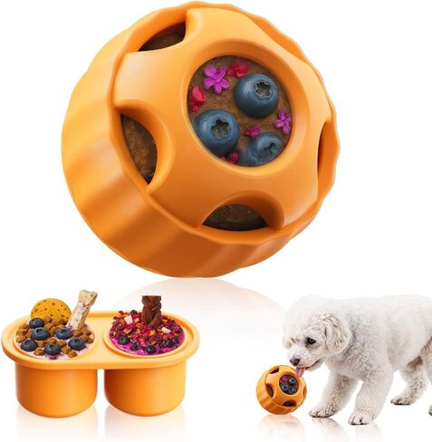 Frozen Dog Treats Toy to Keep Them Busy, Cognitive Dog Enrichment Toys,Interactive Toys Long Lasting, Easy to Clean (Orange) in Saudi Arabia