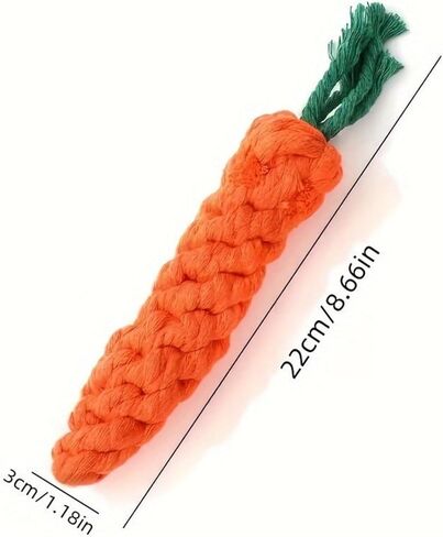 Carrot-Shaped Dog Toy Linen Durable Tear Resistant Tassel Interactive Tug of War Chew Toy for Medium Dogs Home Park Training, 1PC in Saudi Arabia