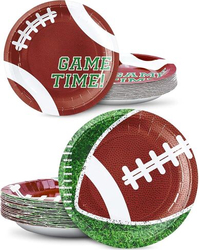 ZVK 100 Count Football Party Paper Plates Set 7in Dessert Plates 9in Dinner Plate Disposable in Kuwait