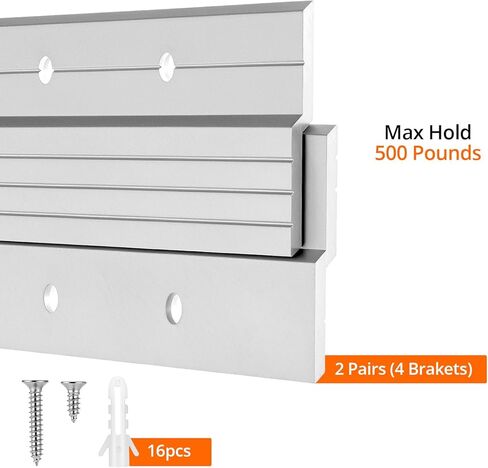 QWORK French Cleat Hanger (40 inch), 2 Pairs Heavy Duty Aluminum Z Clips French Cleats, Interlocking Wall-Mount Brackets for Mirror Picture in Saudi Arabia