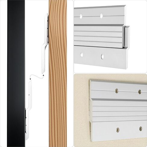 QWORK French Cleat Hanger (40 inch), 2 Pairs Heavy Duty Aluminum Z Clips French Cleats, Interlocking Wall-Mount Brackets for Mirror Picture in Saudi Arabia