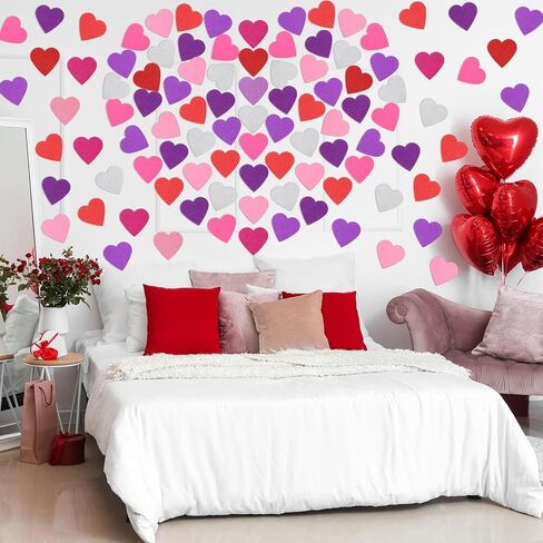 Tatuo 120 Pcs 6 Inch Foam Heart Stickers Bulk Self Adhesive EVA Foam Hearts Matte and Glitter Stickers for DIY Crafts, Valentine s Day Wedding Party Scrapbook Decoration(Glitter,Elegant Color) in Saudi Arabia