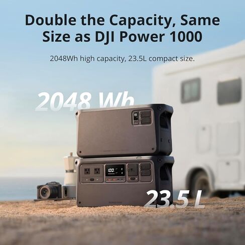 DJI Expansion Battery 2000, 2048Wh High-Capacity Expansion Battery for DJl Power 1000/2000, Extra Expandable Energy for Portable Generator, HomeBackup, Camping, RVs, Emergency in Saudi Arabia