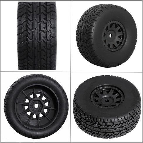 4 pcs 65mm Tires Wheels for ARRMA 1/14 Mojave Grom 1/18 Typhon GROM RC car Upgrade Part,12mm Hex Wheels and Tires(Black in Saudi Arabia