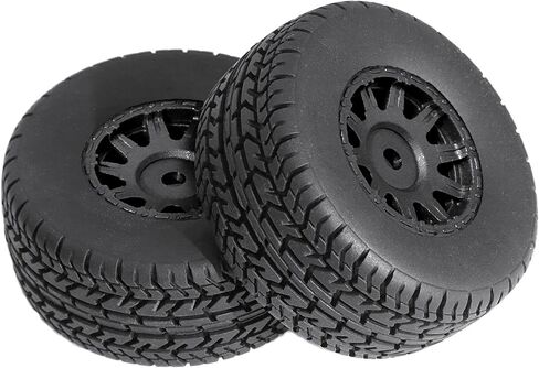 4 pcs 65mm Tires Wheels for ARRMA 1/14 Mojave Grom 1/18 Typhon GROM RC car Upgrade Part,12mm Hex Wheels and Tires(Black in Saudi Arabia
