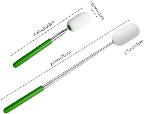 Pottery Telescopic Sponge Wand with Green Handle (1pc Telescopic Wand + 3 Sizes Removable Sponge Head) in Saudi Arabia