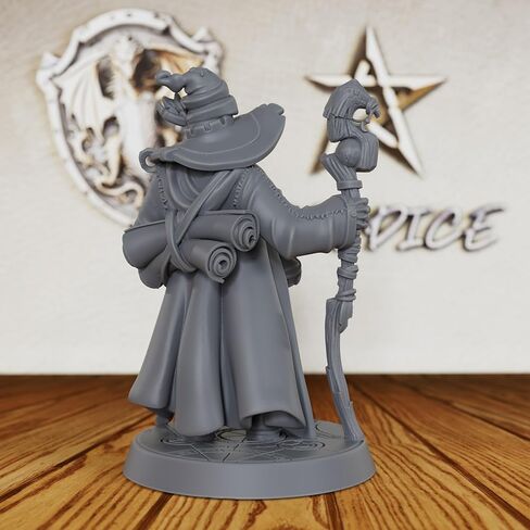 مصغر معالج البطل غير المطلي - DND Minis مصمم للأبراج المحصنة والتنينات، ألعاب RPG الخيالية على الطاولة، Warhammer TTRPG، ملحق RPG متعدد الاستخدامات لعشاق الألعاب الخيالية-AS619 in Saudi Arabia