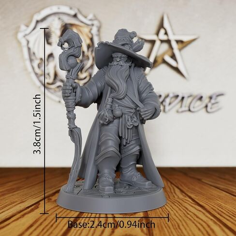 مصغر معالج البطل غير المطلي - DND Minis مصمم للأبراج المحصنة والتنينات، ألعاب RPG الخيالية على الطاولة، Warhammer TTRPG، ملحق RPG متعدد الاستخدامات لعشاق الألعاب الخيالية-AS619 in Saudi Arabia