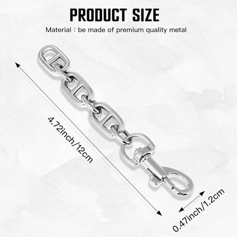 1Pc Silver Bag Extender Purse Strap Extender, 4.7 Inch for Crossbody Short Purse Replacement Metal Chain Strap Accessories for Women Handbags Shoulder Decoration in Saudi Arabia