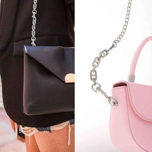 1Pc Silver Bag Extender Purse Strap Extender, 4.7 Inch for Crossbody Short Purse Replacement Metal Chain Strap Accessories for Women Handbags Shoulder Decoration in Saudi Arabia