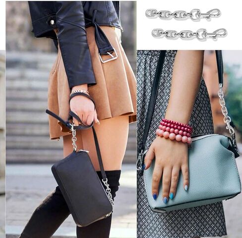 1Pc Silver Bag Extender Purse Strap Extender, 4.7 Inch for Crossbody Short Purse Replacement Metal Chain Strap Accessories for Women Handbags Shoulder Decoration in Saudi Arabia