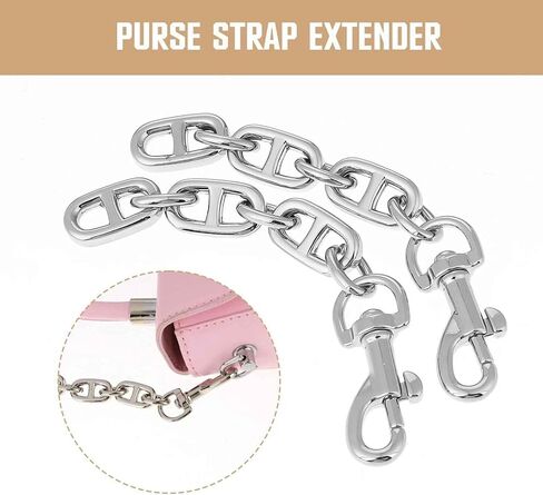 1Pc Silver Bag Extender Purse Strap Extender, 4.7 Inch for Crossbody Short Purse Replacement Metal Chain Strap Accessories for Women Handbags Shoulder Decoration in Saudi Arabia