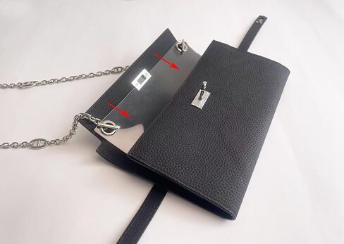 Conversion Kit for Kelly Wallet Constance Long Wallet Insert With Chain Kelly wallet Strap Insert Gift For Her (Silver) in Saudi Arabia