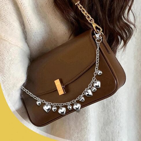 Heart Purse Charms Chain for Handbag Heart Purse Extender Replacement Chain Bag Handles for Purses Crossbody Handbag Shoulder Bag Accessories in Saudi Arabia
