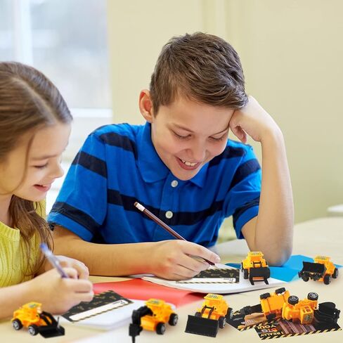 Tatuo 24 Set Valentines Day Cards with Construction Truck Toys Valentine's Greeting Cards Vehicles Truck Toys Valentines Classroom Exchange Gift School Prize Toys for Kids Valentine Party Favors in Saudi Arabia