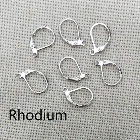 100PCS French Earring Hook Ear Wire Lever Back Open Loop DIY Jewelry Findings (Rhodium Plated) in Saudi Arabia