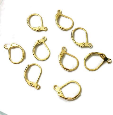 100PCS French Earring Hook Ear Wire Lever Back Open Loop DIY Jewelry Findings (Rhodium Plated) in Saudi Arabia
