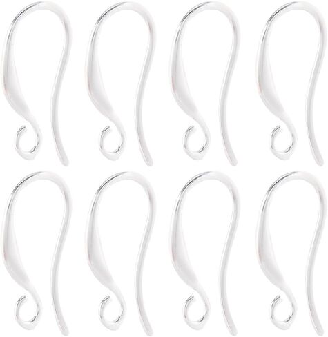SUNNYCLUE 1 Box 40pcs Real 24K Gold Plated and 925 Sterling Silver Plated Earring s Hooks French Earring Hooks Metal Brass s Shape Fish Ear Wire Findings Component for Jewelry Making DIY Accessories in Saudi Arabia