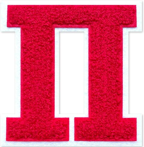 4.5 بوصة حديد على رقع حروف يونانية حروف يونانية من الشنيل الأحمر رقع يونانية هدية للملابس/السترة/السكواش/الحقيبة (أحمر، دلتا) in Kuwait