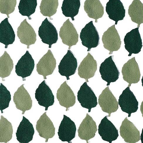 Precut Felt Leaf Embellishments – 50 Green Felt Leaves for Scrapbooking, Cardmaking, DIY Crafts, Home Décor, Wreaths, and Seasonal Decorations – Made in USA in Saudi Arabia