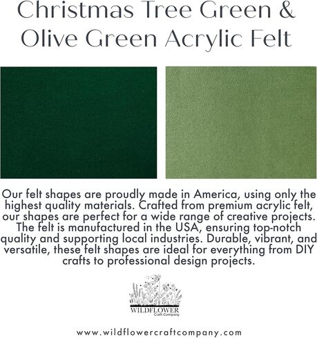 Precut Felt Leaf Embellishments – 50 Green Felt Leaves for Scrapbooking, Cardmaking, DIY Crafts, Home Décor, Wreaths, and Seasonal Decorations – Made in USA in Saudi Arabia