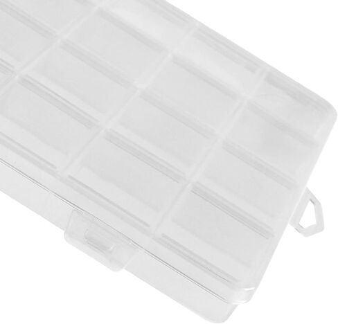 20PCS 28 Grids Clear Plastic Organizer Box with Fixed Dividers for Beads, Fishing Tackles & Small Parts Storage (7.9x6.2x1.2in) in Kuwait