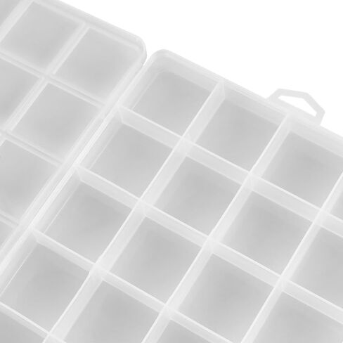 20PCS 28 Grids Clear Plastic Organizer Box with Fixed Dividers for Beads, Fishing Tackles & Small Parts Storage (7.9x6.2x1.2in) in Kuwait