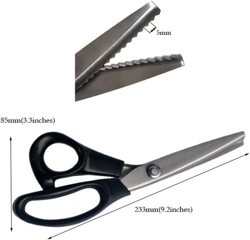 9" Heavy Duty Pinking Shears Scissors, Serrated 5mm Zig Zag Scissors Fabric Paper Non-fabric, Home Office, School, Sewing, and Crafts in Saudi Arabia