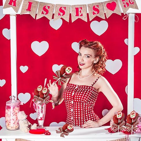 100pcsValentine's Day Decor Heart Lollipop Paper Card Valentine's Day Holiday Party Wedding Lollipop Candy Decoration in Saudi Arabia