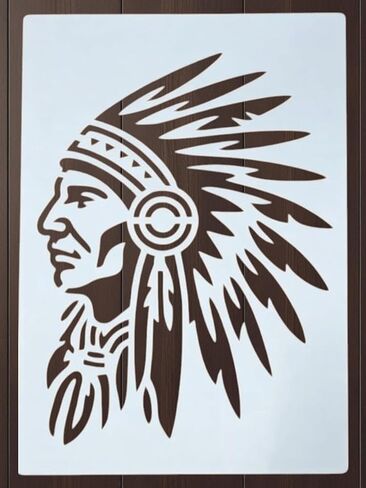 Indian Chief Stencil – Native American Design Template Pattern Reusable Art Stencil for Painting, Crafting and DIY Projects (3 Pcs Set) in Saudi Arabia