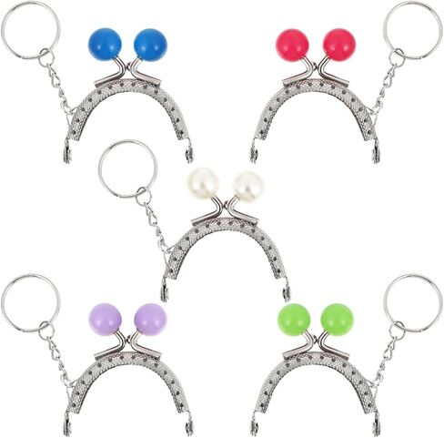 STOBOK 5Pcs Metal Purse Clasp for DIY Bag Making and Crafting Wallets Kiss Lock Coin Bag Frames with Retro Beads Purse Making Supplies in Saudi Arabia