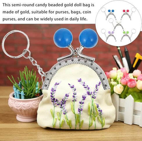 STOBOK 5Pcs Metal Purse Clasp for DIY Bag Making and Crafting Wallets Kiss Lock Coin Bag Frames with Retro Beads Purse Making Supplies in Saudi Arabia