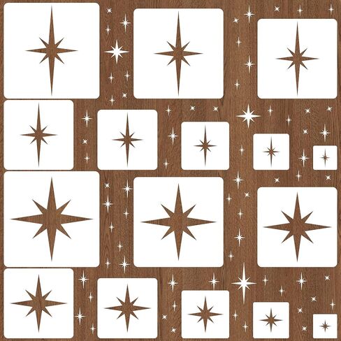 16 PCS Star Stencil Set, Large Stencils for Painting, Different Sizes Star Template for Spray Painting Fabric Walls Wood DIY Craft Canvas (Mixed Stars) in Saudi Arabia