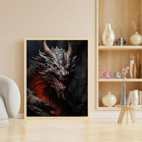VNUIEHG Dragon Paint by Numbers for Adults, Acrylic Oil Painting by Numbers Kits for Beginner with Paintbrushes Brushes Paintwork Art Canvas for Home Decor 16x20 inch / 40x50 cm in Saudi Arabia