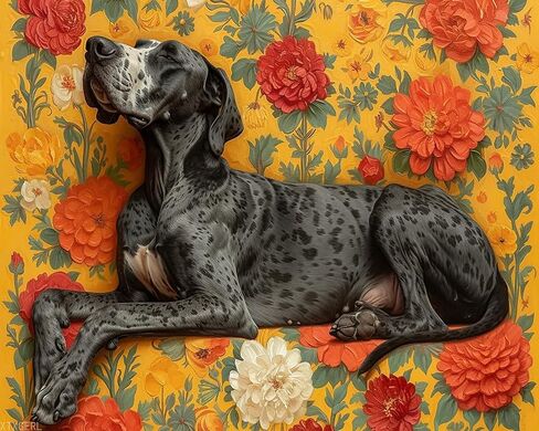 XTXGERL Paint by Number, Stretching Great Dane, Adult Crafts Adults' Paint by Number Kits, Room Decor Gift for Birthday Festival (16x20 inch, No Frame) in Saudi Arabia