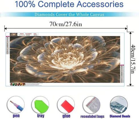 MOMDEDP Large Diamond Painting Kits for Adults - DIY 5D Flowers Diamond Art Kits for Adults, Full Drill Flowers Diamond Art Painting, Gem Art Kits for Home Wall Decor (27.6 X 15.7 Inch) in Saudi Arabia