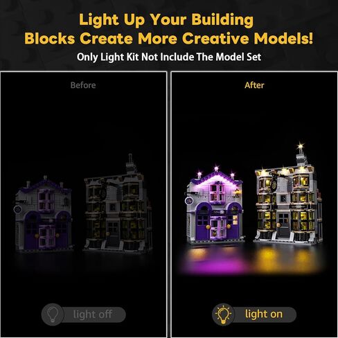 Kyglaring LED Light Kit Compatible with Lego Ollivanders & Madam Malkin's Robes 76439 Building Blocks, Upgraded Lighting Instruction Manual, (Model Not Included), Classic Version in Saudi Arabia