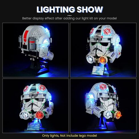 Light Kit for Lego at-at Driver Helmet 75429，Innovative Led Lighting Kit Light Design and Configuration Compatible with Lego 75429 Building Blocks Model - NOT Included The Model Set in Kuwait