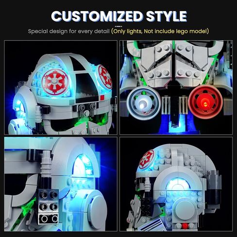 Light Kit for Lego at-at Driver Helmet 75429，Innovative Led Lighting Kit Light Design and Configuration Compatible with Lego 75429 Building Blocks Model - NOT Included The Model Set in Kuwait