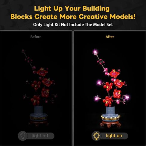 مجموعة إضاءة Kyglaring متوافقة مع مجموعة بناء Lego Plum Blossom 10369 (الأضواء فقط، الطراز غير متضمن) الإصدار الكلاسيكي in Saudi Arabia