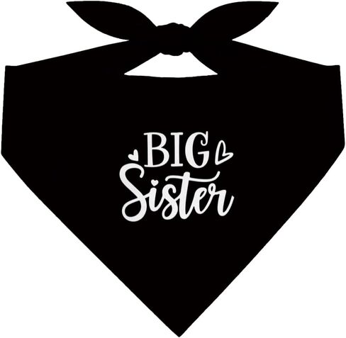 Big Sister Dog Bandana, Baby Announcement Pet Scarf Photography Accessory, Blue Big Sister Dog Bandana, Adjustable Comfortable Triangle Dogs Scarf for Small Medium Dogs in Kuwait