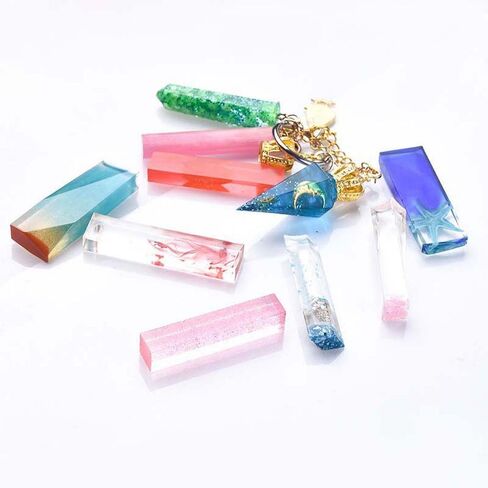 10pcs Silicone Molds Mixed Geometric Shape Square Rectangle Column Soft Epoxy Resin Jewelry Casting Molds for Jewelry Making DIY Craft Tools Soap Dried Flower Storage Home Decoration Ornament in Saudi Arabia