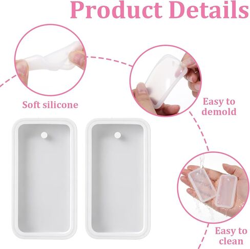 Resin Keychain Molds, 20 PCS Rectangle Jewelry Casting Molds Silicone Mold Keychain Charms Epoxy Resin-Mold Tag Resin Casting Mold for DIY Gem Cabochon, Earring, Necklace Jewelry Making in Saudi Arabia