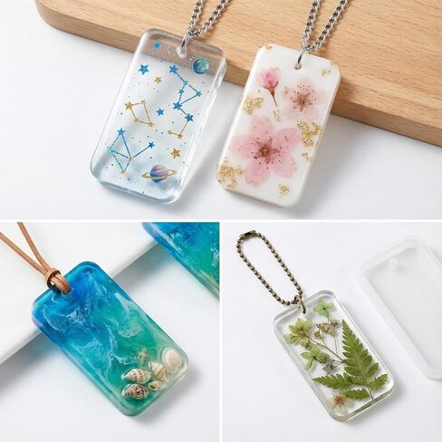Resin Keychain Molds, 20 PCS Rectangle Jewelry Casting Molds Silicone Mold Keychain Charms Epoxy Resin-Mold Tag Resin Casting Mold for DIY Gem Cabochon, Earring, Necklace Jewelry Making in Saudi Arabia
