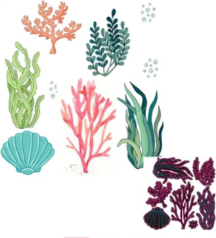 Sea Creatures Die Cut for Card Making, Sea Creatures Metal Cutting Dies Congratulations Die Cuts Happy Birthday Embossing Stencils Template for DIY Scrap-Booking Decor Wedding Birthday Blessing Card in Saudi Arabia