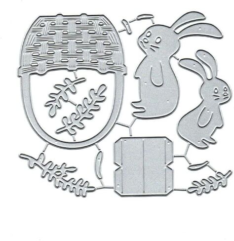 Easter Bunny Flower Basket Frame Metal Die Cuts Cutting Dies, Bunny Flower Basket Paper Cards Cutting Dies Cut Stencils for DIY Embossing Card Making Book Tags Decorative Paper Dies Scrapbooking in Saudi Arabia
