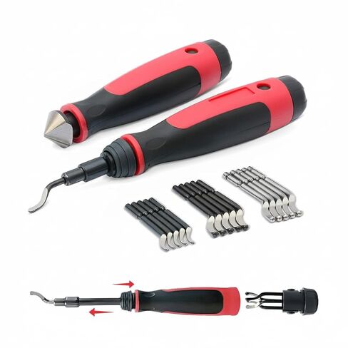 AFA Tooling - Extendable Neck Deburring Tool with 3 Extra Swivel Blades - Works on Metal, Resin, PVC Pipes, Copper, Plastic and 3D Printed Edges - Plumbing & 3D Printing Burr Removal Reamer Tool in Saudi Arabia